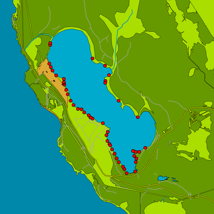 Рис. 2. Местонахождения полушника колючеспорового (Isoëtes echinospora)