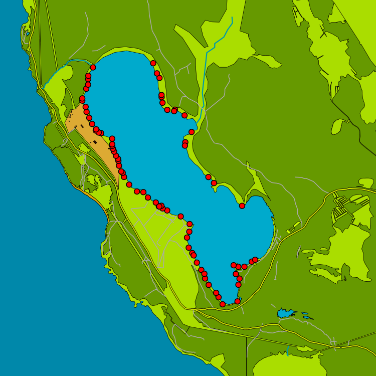 Рис. 3. Местонахождения лобелии Дортманна (Lobelia dortmanna)