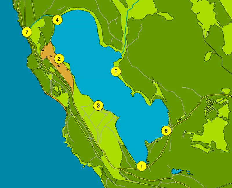 Рис. 7. Места взятия проб для оценки загрязнения